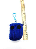 Blue Owl Stuffed Toy Keychain, Knit Animal Child Toy, Handmade Gift