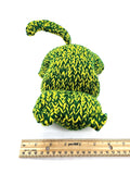 Yellow and Green Kitty, Stuffed Animal Cat, Hand Knit Toy Plushie