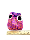 Pink and Purple Owl Stuffed Toy, Knit Animal Child Toy, Handmade Gift