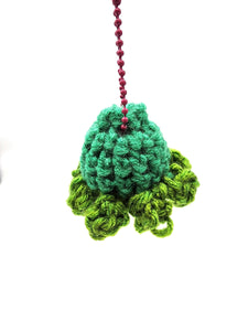 Green Octopus Keychain, Stuffed Animal, Hand Crochet Toy Plushie