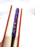 Purple Dots Fabric Corner Bookmark, Cup Coaster, Book Corner Marker