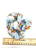 Unicorn Rainbow Hair Scrunchie, Elastic Cotton Fabric Hair Tie