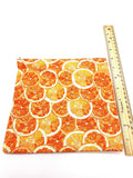 Oranges Fabric Zip Pouch, Small Bag, Travel Pouch, Cosmetic Pouch, Makeup Bag, Toiletry Bag, Printed Fabric