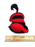 Red and Black Kitty, Stuffed Animal Cat, Hand Knit Toy Plushie