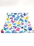 Butterfly Fabric Zip Pouch, Small Bag, Travel Pouch, Cosmetic Pouch, Makeup Bag, Toiletry Bag, Printed Fabric