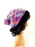 Multicolored Knit Slouch Hat, Winter Hat, Knitted Hat, Beanie