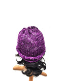 Hand Knit Purple Beanie Winter Hat, Cozy Warm Knitted Hat for Women & Men