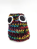 Brown Rainbow Owl Stuffed Toy, Knit Animal Child Toy, Handmade Gift