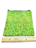 Green Dots Fabric Zip Pouch, Small Bag, Travel Pouch, Cosmetic Pouch, Makeup Bag, Toiletry Bag, Printed Fabric