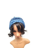 Blue Sparkle Shades Beanie Adult Hat, Hand Knit Winter Cap