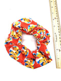 Red Cats Hair Scrunchie, Elastic Cotton Fabric Hair Tie