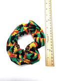 African Ethnic Hair Scrunchie, Elastic Cotton Fabric Hair Tie