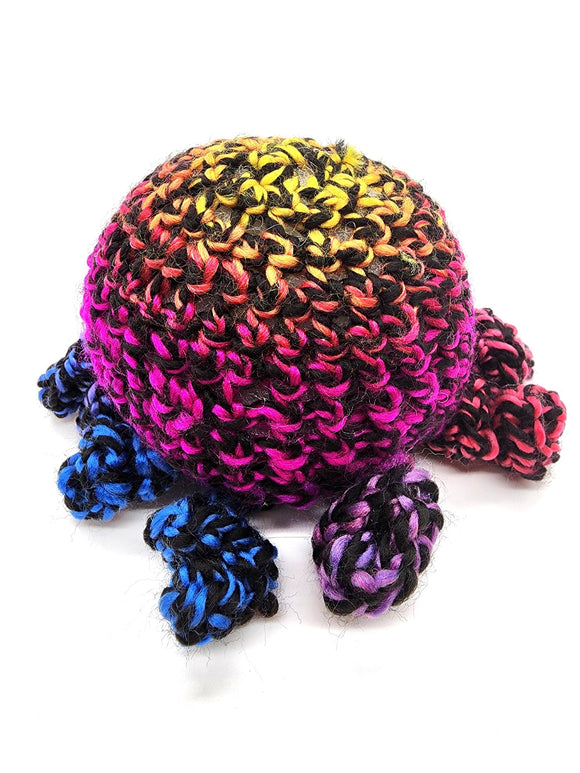 Multicolor Octopus, Stuffed Animal Creature, Hand Crochet Toy Plushie