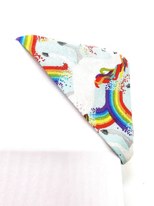 Unicorn Rainbows Fabric Corner Bookmark, Cup Coaster