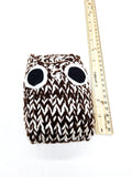 Brown and White Owl Stuffed Toy, Knit Animal Child Toy, Handmade Gift