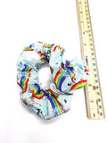 Unicorn Rainbow Hair Scrunchie, Elastic Cotton Fabric Hair Tie