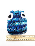 Blue Owl Stuffed Toy, Knit Animal Child Toy, Handmade Gift