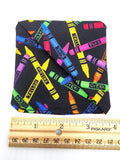 Crayon Fabric Corner Bookmark, Cup Coaster, Book Corner Marker