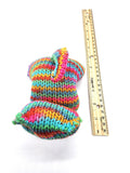 Multicolor Kitty, Stuffed Animal Cat, Hand Knit Toy Plushie