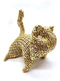 Gold Kitty, Stuffed Animal Cat, Hand Knit Toy Plushie