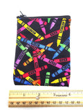 Crayon Fabric Coin Pouch, Small Bag, Coin Purse, Coin Wallet, Change Purse, Printed Fabric