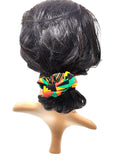 African Ethnic Hair Scrunchie, Elastic Cotton Fabric Hair Tie