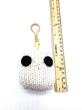 White Owl Stuffed Toy Keychain, Knit Animal Child Toy, Handmade Gift