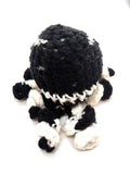 Black and White Octopus, Stuffed Animal Creature, Hand Crochet Toy Plushie