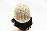 Light Rainbow Knit Beanie Hat, Handmade Hat, Stretch Beanie, Hand Knit Hat