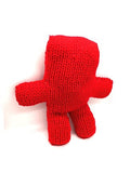 Handmade Red Large Teddy Bear, Adorable Knit Stuffed Toy for Children, Perfect Handcrafted Gift