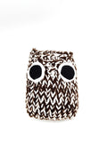 Brown and White Owl Stuffed Toy, Knit Animal Child Toy, Handmade Gift