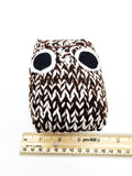 Brown and White Owl Stuffed Toy, Knit Animal Child Toy, Handmade Gift