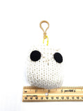 White Owl Stuffed Toy Keychain, Knit Animal Child Toy, Handmade Gift