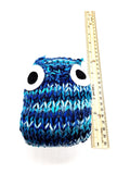 Blue Owl Stuffed Toy, Knit Animal Child Toy, Handmade Gift