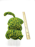 Yellow and Green Kitty, Stuffed Animal Cat, Hand Knit Toy Plushie