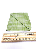 Green Grid Fabric Corner Bookmark, Cup Coaster