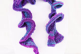 Blue and Purple Ruffle Scarf, Handmade Scarf, Summer Scarf, Long Scarf