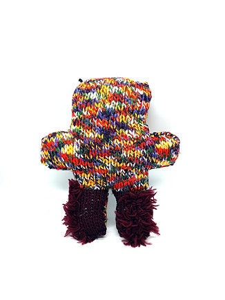 Handmade Multicolored Medium Teddy Bear, Unique Knit Stuffed Toy for Kids, Adorable Child Gift