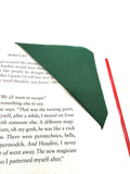 Dark Green Fabric Corner Bookmark, Cup Coaster, Book Corner Marker