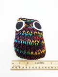 Brown Rainbow Owl Stuffed Toy, Knit Animal Child Toy, Handmade Gift