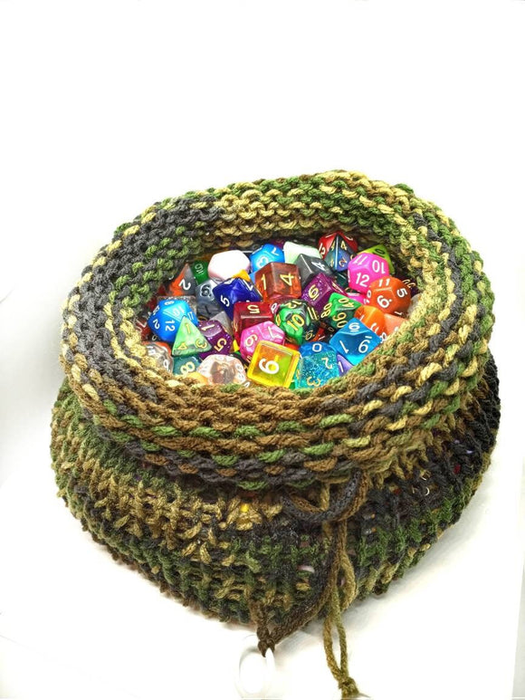 Camouflage Large Dice Bag, Stylish Drawstring Pouch for DND Dice Storage