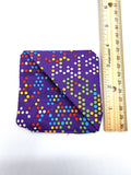 Purple Dots Fabric Corner Bookmark, Cup Coaster, Book Corner Marker