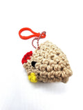 Brown Chicken Keychain, Stuffed Animal, Hand Crochet Toy Plushie