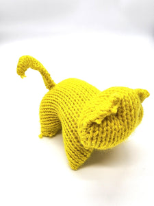 Yellow Kitty, Stuffed Animal Cat, Hand Knit Toy Plushie