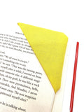 Yellow Fabric Corner Bookmark, Cup Coaster, Book Corner Marker