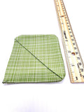 Green Grid Fabric Corner Bookmark, Cup Coaster