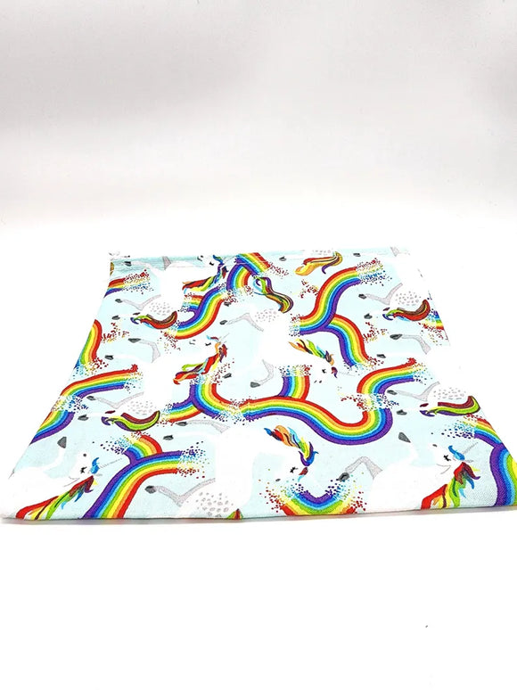 Unicorn Rainbow Fabric Zip Pouch, Small Bag, Travel Pouch, Cosmetic Pouch, Makeup Bag, Toiletry Bag, Printed Fabric