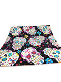 Sugar Skull Fabric Zip Pouch, Small Bag, Travel Pouch, Cosmetic Pouch, Makeup Bag, Toiletry Bag, Printed Fabric