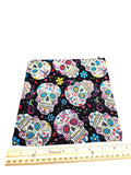 Sugar Skull Fabric Zip Pouch, Small Bag, Travel Pouch, Cosmetic Pouch, Makeup Bag, Toiletry Bag, Printed Fabric