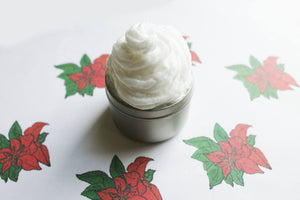 Poinsettia Whipped Body Butter, Scented Vegan Moisturizer,  Body Butter, Whipped Lotion, Tin Jars, Valentines Gift